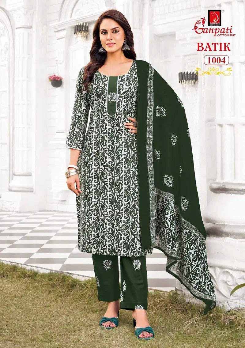 Batik Vol 10 By Ganpati Printed Cotton Kurti With Bottom Dupatta Orders In India